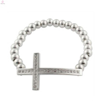 Promoção mens cruz pulseiras, cristão mens prata cruz pulseira de jóias